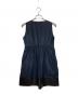 CELINE (セリーヌ) 裾レザーノースリーブワンピース ネイビー サイズ:SIZE M (38)：12000円