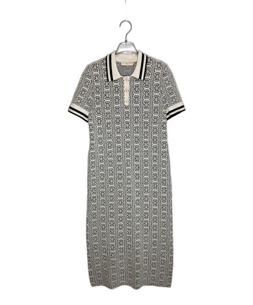 TORY BURCH（トリーバーチ）TORY BURCH (トリーバーチ) GEMINI LINK SWEATER DRESS ホワイト×ブラック サイズ:XSの古着・服飾アイテム