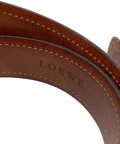 LOEWE（ロエベ）LOEWE (ロエベ) レザーベルト ブラウン×ブラック サイズ:SIZE 50/90の古着・服飾アイテム