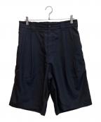 everyoneエブリワン）の古着「Two Tuck Nylon Silk Wide Short Pants」｜ブラック