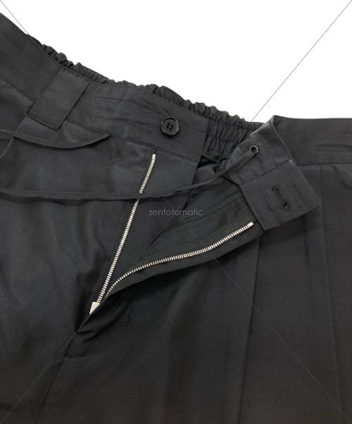 everyone（エブリワン）everyone (エブリワン) Two Tuck Nylon Silk Wide Short Pants ブラック サイズ:Lの古着・服飾アイテム