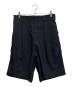 everyone（エブリワン）の古着「Two Tuck Nylon Silk Wide Short Pants」｜ブラック