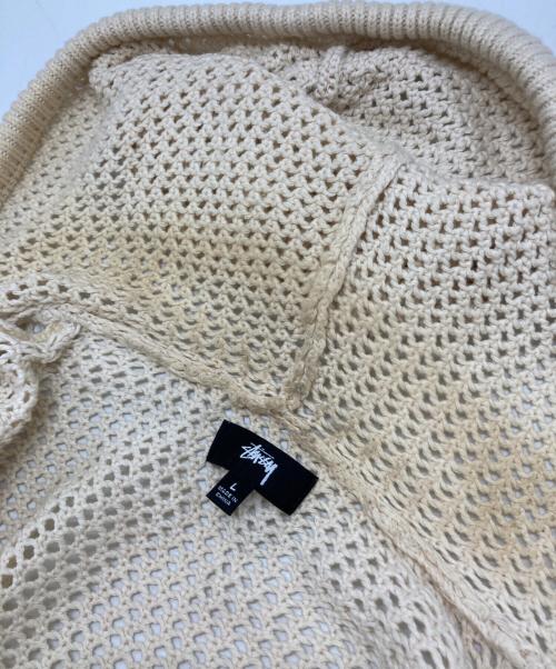 stussy（ステューシー）stussy (ステューシー) MESH ZIP HOODIE ベージュ サイズ:Lの古着・服飾アイテム