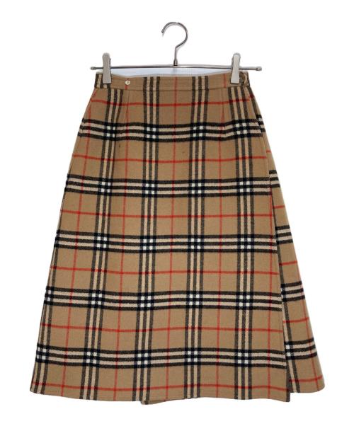 Burberry's（バーバリーズ）Burberry's (バーバリーズ) リバーシブルノバチェックウールスカート ブラウン サイズ:-の古着・服飾アイテム