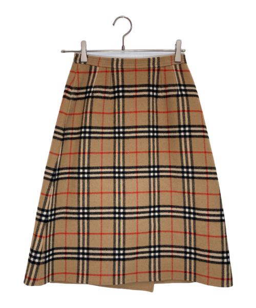 Burberry's（バーバリーズ）Burberry's (バーバリーズ) リバーシブルノバチェックウールスカート ブラウン サイズ:-の古着・服飾アイテム