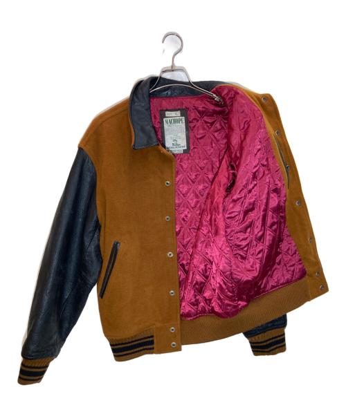 MACHIPE（マックホープ）MACHIPE (マックホープ) レザー切替スタジャン ブラウン×ブラック サイズ:Lの古着・服飾アイテム