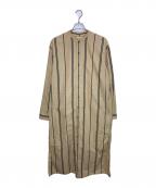 JIL SANDER+ジルサンダープラス）の古着「ストライプシャツワンピース」｜ベージュ