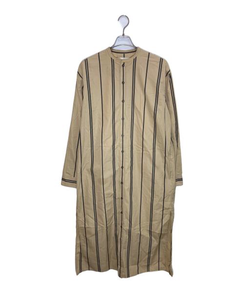 JIL SANDER+（ジルサンダープラス）JIL SANDER+ (ジルサンダープラス) ストライプシャツワンピース ベージュ サイズ:36の古着・服飾アイテム