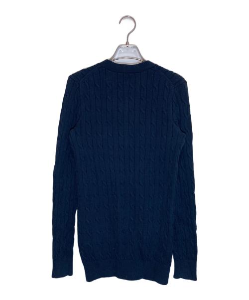 POLO RALPH LAUREN（ポロ・ラルフローレン）POLO RALPH LAUREN (ポロ・ラルフローレン) コットンケーブルニットカーディガン ネイビー サイズ:Sの古着・服飾アイテム
