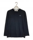 PLAY COMME des GARCONSプレイコムデギャルソン）の古着「ハートワッペンカットソー」｜ブラック