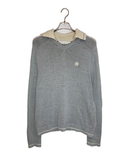 SATUR（セター）SATUR (セター) Lausanne V-Neck Collar Knit ブルー サイズ:SIZE Freeの古着・服飾アイテム