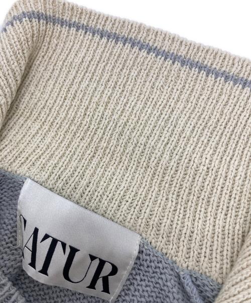 SATUR（セター）SATUR (セター) Lausanne V-Neck Collar Knit ブルー サイズ:SIZE Freeの古着・服飾アイテム