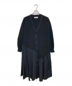 HeRIN.CYEヘリンドットサイ）の古着「Jersey cardigan dress」｜ブラック
