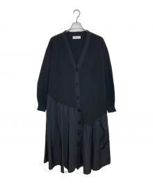 HeRIN.CYE（ヘリンドットサイ）の古着「Jersey cardigan dress」｜ブラック