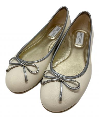 【値下げ】美品　ジミーチュウ　バレエシューズ 中古・古着通販】JIMMY CHOO (ジミーチュウ) パイピングリボンバレエ