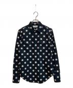 Saint Laurent Parisサンローランパリ）の古着「ポルカドットウェスタンシャツ」｜ブラック×ホワイト