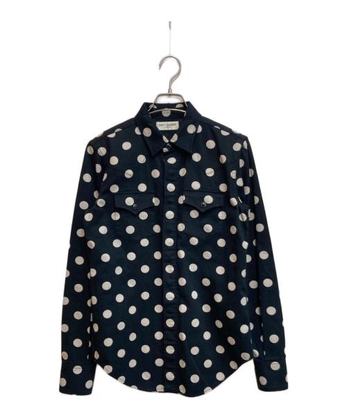 Saint Laurent Paris（サンローランパリ）Saint Laurent Paris (サンローランパリ) ポルカドットウェスタンシャツ ブラック×ホワイト サイズ:Sの古着・服飾アイテム