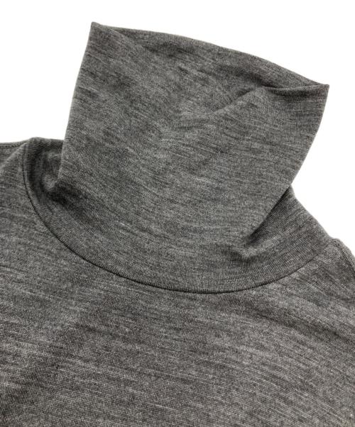 POLO RALPH LAUREN（ポロ・ラルフローレン）POLO RALPH LAUREN (ポロ・ラルフローレン) タートルネックフレンチスリーブワンピース グレー サイズ:XSの古着・服飾アイテム
