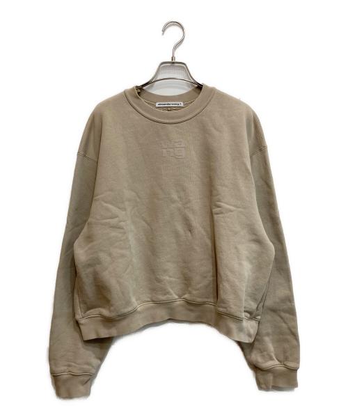 ALEXANDER WANG（アレキサンダー・ワン）ALEXANDER WANG (アレキサンダー・ワン) Logo Crewneck Swaetshirt ベージュ サイズ:Sの古着・服飾アイテム
