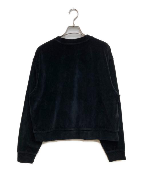 ALEXANDER WANG（アレキサンダー・ワン）ALEXANDER WANG (アレキサンダー・ワン) ラインストーンロゴベロアスウェット ブラック サイズ:XSの古着・服飾アイテム