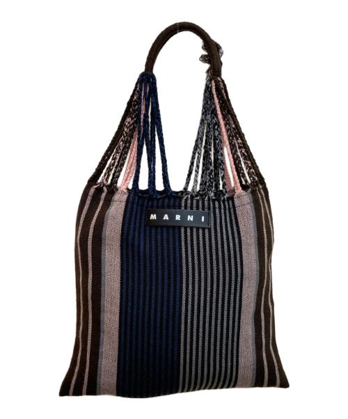 MARNI（マルニ）MARNI (マルニ) ハンモックバッグ ブラウン×ネイビーの古着・服飾アイテム
