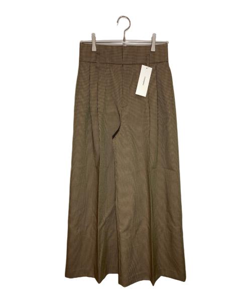 STERNBERG（スタンバーグ）STERNBERG (スタンバーグ) チェックワイドパンツ ブラウン サイズ:Lの古着・服飾アイテム