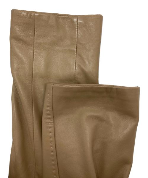 BALMAIN（バルマン）BALMAIN (バルマン) フォックスファー付ラムレザーコート ベージュ サイズ:SIZE 13の古着・服飾アイテム