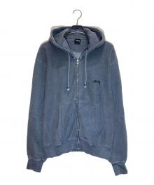 stussy（ステューシー）の古着「Smooth Stock Pig Dyed Zip Hoodie」｜ブルー