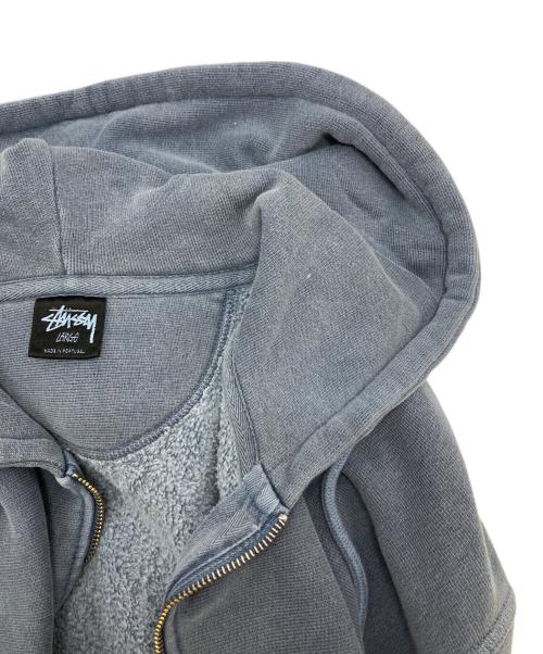 stussy（ステューシー）stussy (ステューシー) Smooth Stock Pig Dyed Zip Hoodie ブルー サイズ:Lの古着・服飾アイテム