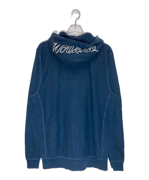 stussy（ステューシー）stussy (ステューシー) ロゴ刺繍ジップパーカー ネイビー サイズ:XLの古着・服飾アイテム