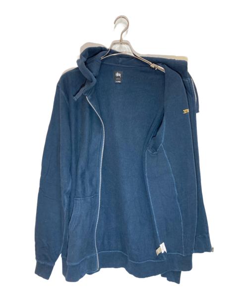 stussy（ステューシー）stussy (ステューシー) ロゴ刺繍ジップパーカー ネイビー サイズ:XLの古着・服飾アイテム