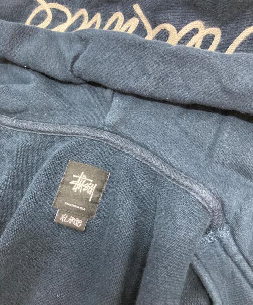 stussy（ステューシー）stussy (ステューシー) ロゴ刺繍ジップパーカー ネイビー サイズ:XLの古着・服飾アイテム