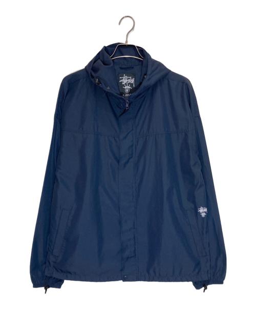 stussy（ステューシー）stussy (ステューシー) ナイロンフーデッドジャケット ネイビー サイズ:XLの古着・服飾アイテム