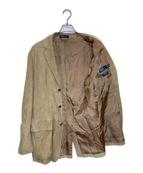 POLO RALPH LAUREN（ポロ・ラルフローレン）POLO RALPH LAUREN (ポロ・ラルフローレン) スウェードレザーテーラードジャケット ベージュ サイズ:SIZE 40Rの古着・服飾アイテム