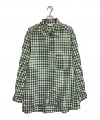 ANCELLMアンセルム）の古着「C/R CHECK OVER SHIRT」｜グリーン×ベージュ