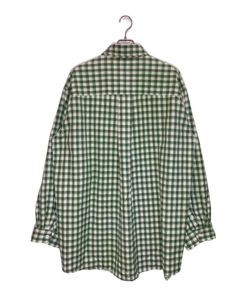 ANCELLM（アンセルム）ANCELLM (アンセルム) C/R CHECK OVER SHIRT グリーン×ベージュ サイズ:2の古着・服飾アイテム
