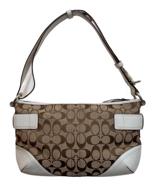 COACH（コーチ）COACH (コーチ) ソーホーシグネチャーショルダーバッグ ホワイト×ベージュ サイズ:-の古着・服飾アイテム