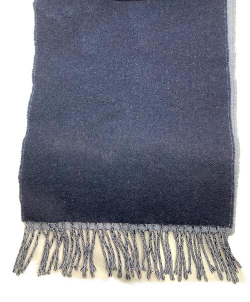 LOEWE（ロエベ）LOEWE (ロエベ) アナグラム刺繍ウールカシミヤマフラー ブルー×ネイビー サイズ:-の古着・服飾アイテム