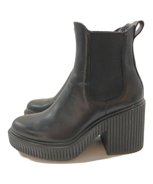 ECCO（エコー）ECCO (エコー) FLUTED HEEL ブラック サイズ:SIZE US4-4.5の古着・服飾アイテム