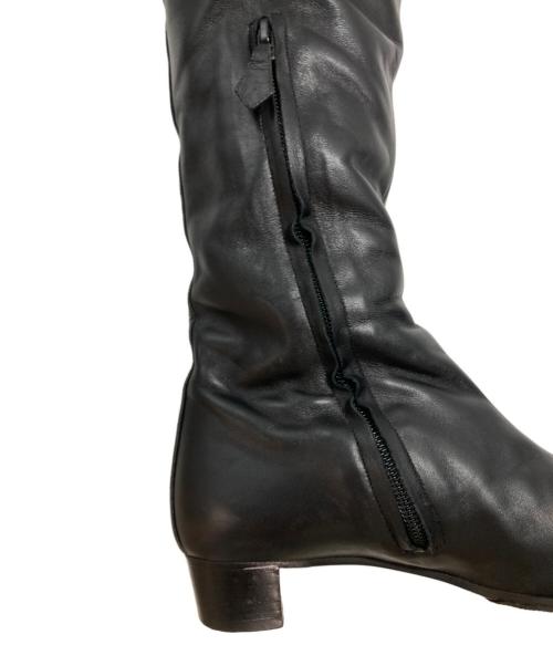 HERMES（エルメス）HERMES (エルメス) H金具ロングレザーブーツ ブラック サイズ:SIZE 35の古着・服飾アイテム