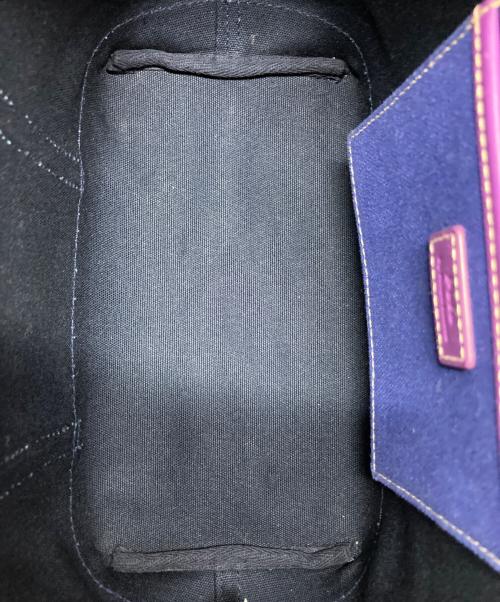 POLO RALPH LAUREN（ポロ・ラルフローレン）POLO RALPH LAUREN (ポロ・ラルフローレン) コットンキャンバスミニショッパートート パープル×ブルー サイズ:-の古着・服飾アイテム