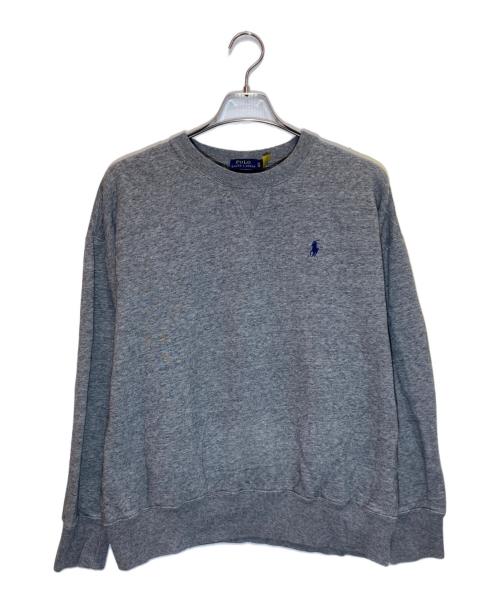 POLO RALPH LAUREN（ポロ・ラルフローレン）POLO RALPH LAUREN (ポロ・ラルフローレン) 裏起毛Vガゼットスウェット グレー サイズ:SIZE XLの古着・服飾アイテム