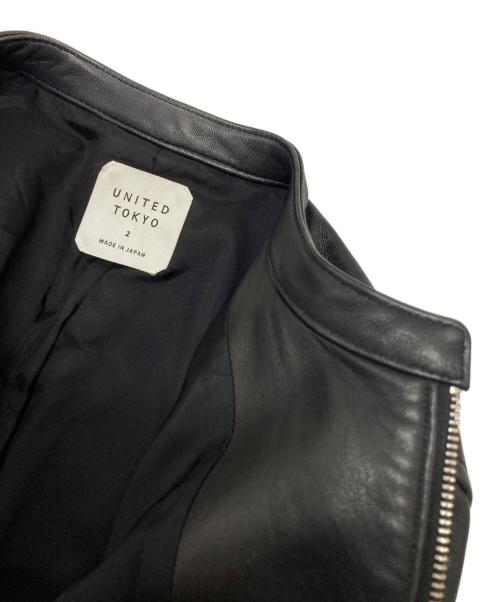 UNITED TOKYO（ユナイテッドトーキョー）UNITED TOKYO (ユナイテッドトーキョー) ラムレザーシングルライダースジャケット ブラック サイズ:2の古着・服飾アイテム