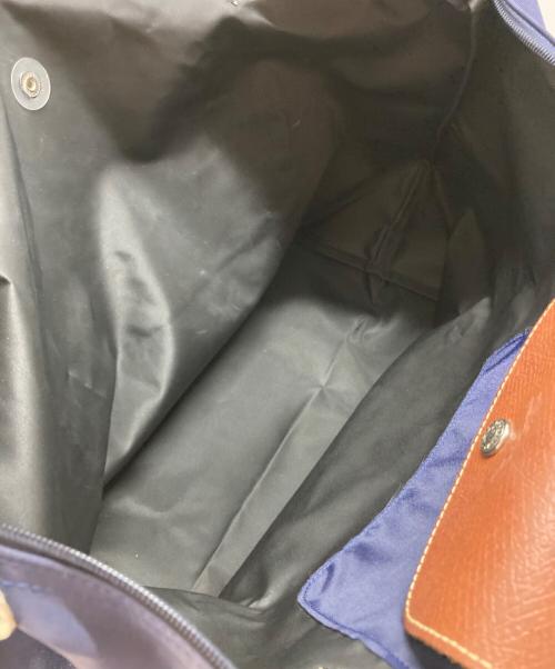 LONGCHAMP（ロンシャン）LONGCHAMP (ロンシャン) ルプリアージュトートバッグ ネイビー×ブラウンの古着・服飾アイテム