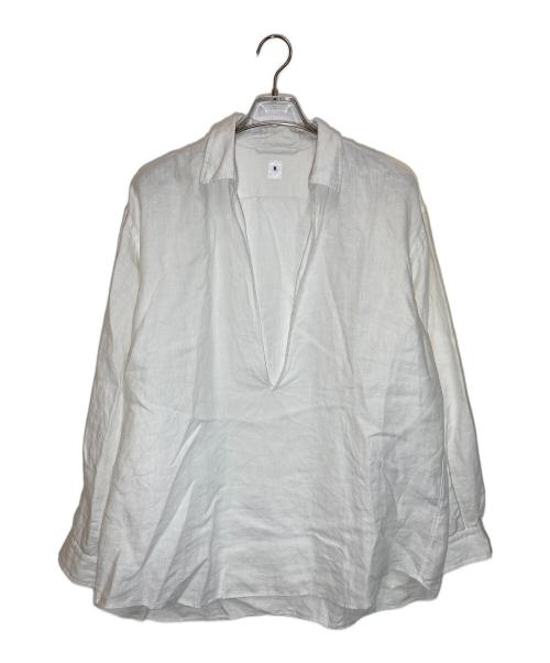 LA BOUCLE（ラ ブークル）LA BOUCLE (ラ ブークル) リネンスキッパーシャツ ホワイト サイズ:1の古着・服飾アイテム