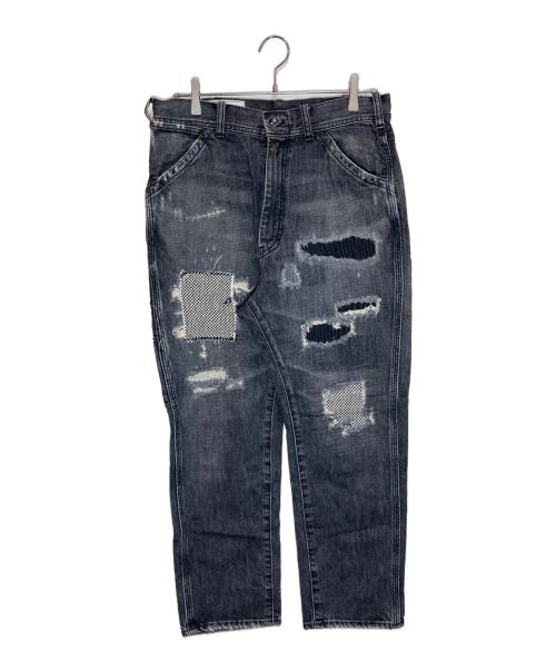 UNITED ARROWS & SONS（ユナイテッドアローズ＆サンズ）UNITED ARROWS & SONS (ユナイテッドアローズ＆サンズ) 刺し子デニムパンツ ブラック サイズ:Ⅼの古着・服飾アイテム
