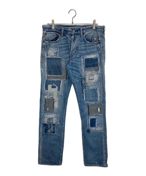Denim & Supply Ralph Lauren（デニム＆サプライ ラルフローレン）DENIM & SUPPLY RALPH LAUREN (デニム＆サプライ ラルフローレン) リペア加工パッチワークデニムパンツ インディゴ サイズ:W33×L32の古着・服飾アイテム