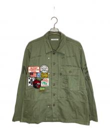 JOURNAL STANDARD（ジャーナルスタンダード）の古着「ヘリンボーンツイルミリタリージャケット」｜オリーブ