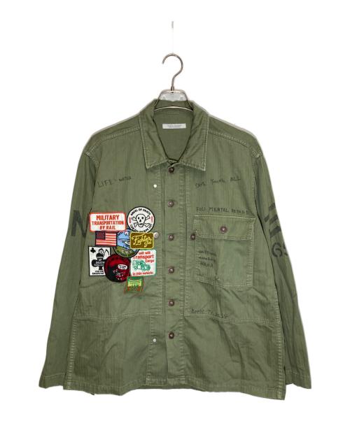JOURNAL STANDARD（ジャーナルスタンダード）JOURNAL STANDARD (ジャーナルスタンダード) ヘリンボーンツイルミリタリージャケット オリーブ サイズ:Lの古着・服飾アイテム