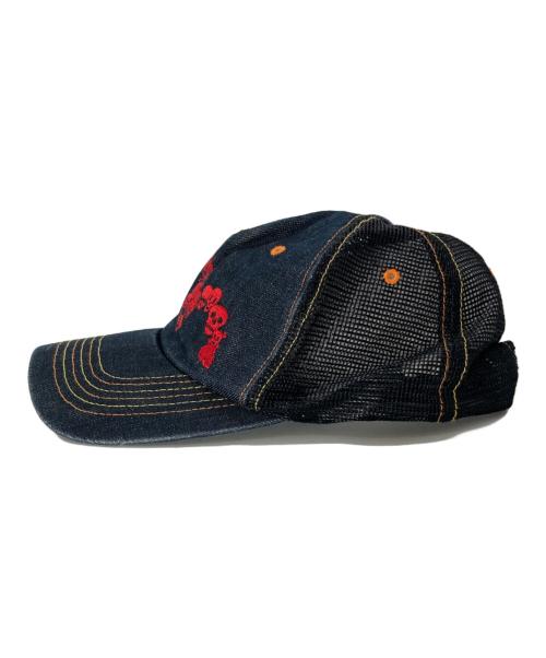 EVISU（エヴィス）EVISU (エヴィス) スカル刺繍メッシュキャップ インディゴ×ブラック サイズ:-の古着・服飾アイテム